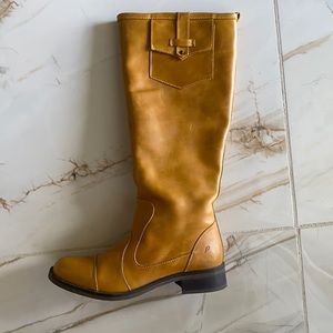 Handcrafted yellow boots